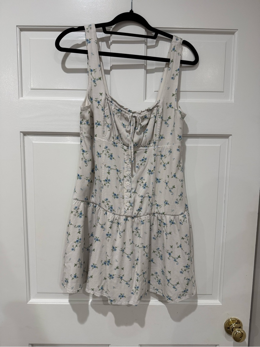 wild fable Cream Floral Button-Front Mini Dress